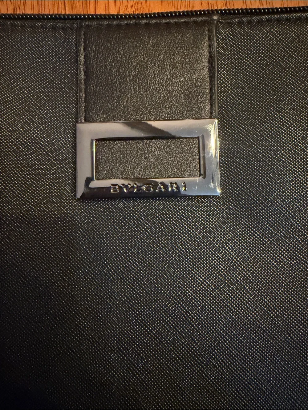 NWOT-Bvlgari Black Saffiano Leather Tablet Case / iPad Sleeve